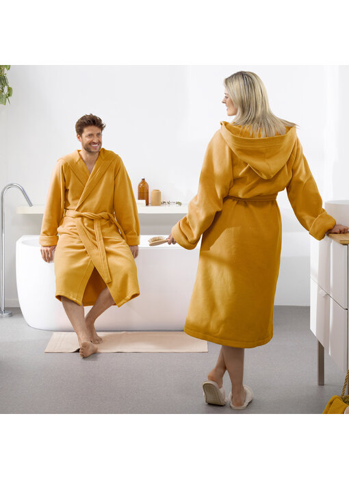 Moodit Bathrobe Reese, Sunshine yellow - M - Unisex - Cotton/Polyester