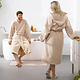 Bademantel Reese, Sand – L – Unisex – Baumwolle/Polyester