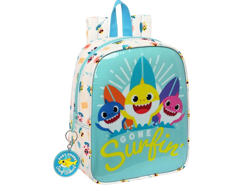 Baby Shark Kleinkinderrucksack, Surfen – 27 x 22 x 10 cm – Polyester