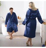 Moodit Bathrobe Reese, Navy blue - XL - Unisex - Cotton/Polyester