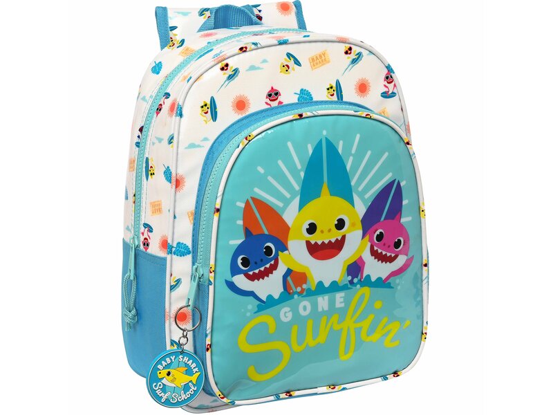 Baby Shark Backpack, Surfing - 34 x 26 x 11 cm - Polyester