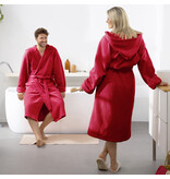 Moodit Bathrobe Reese, Dark Red - S - Unisex - Cotton/Polyester