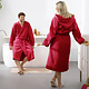 Badjas Reese, Donker Rood - XL - Unisex - Katoen/Polyester