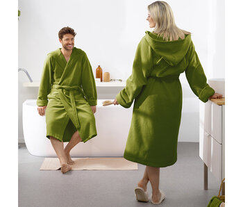 Moodit Bathrobe Reese, Cactus green - XXL - Unisex - Cotton/Polyester