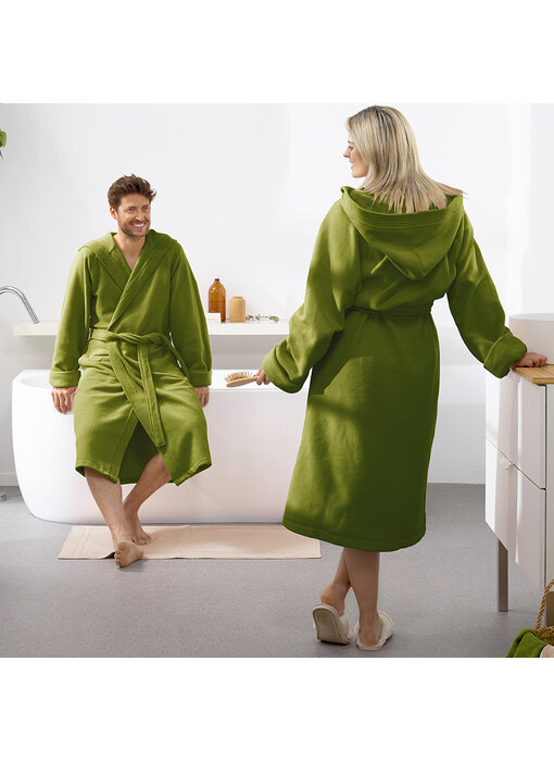 Moodit Bathrobe Reese, Cactus green - XXL - Unisex - Cotton/Polyester