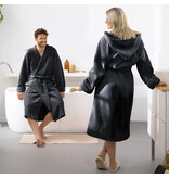 Moodit Bathrobe Reese, Black - M - Unisex - Cotton/Polyester