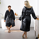 Bademantel Reese, Schwarz – M – Unisex – Baumwolle/Polyester