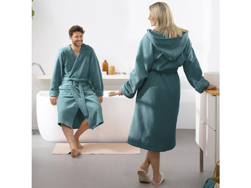 Moodit Bathrobe Reese, Artic Blue - XL - Unisex - Cotton/Polyester