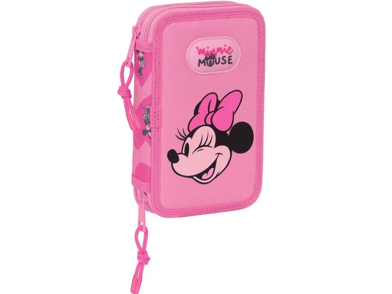 Disney Minnie Mouse Filled Pencil Case, Loving - 28 pcs. - 19.5 x 12.5 x 4 cm - Polyester