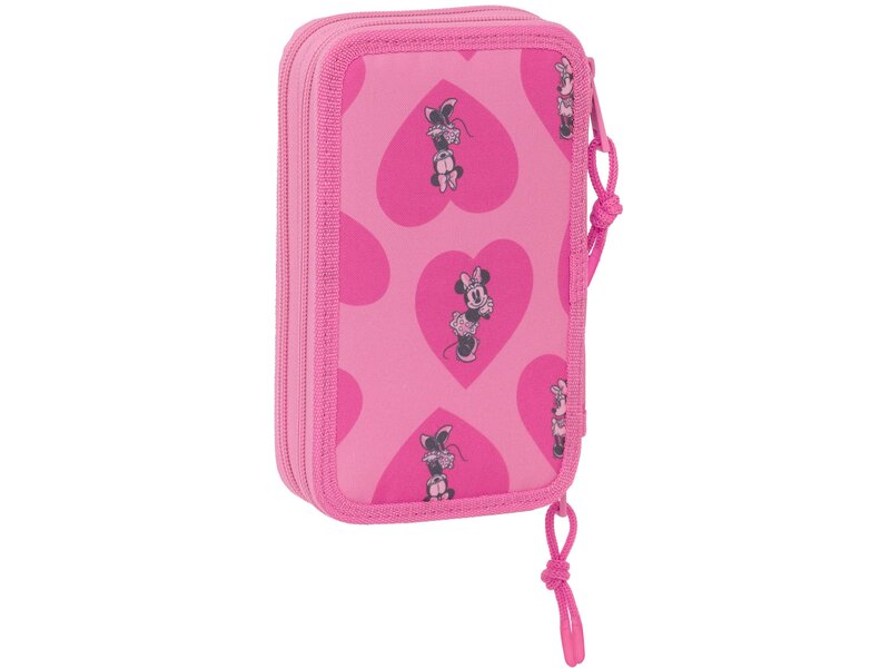 Disney Minnie Mouse Filled Pencil Case, Loving - 28 pcs. - 19.5 x 12.5 x 4 cm - Polyester