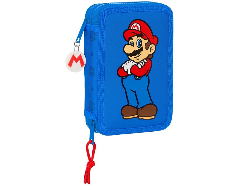 Super Mario Filled Pencil Case, Play - 28 pcs. - 19.5 x 12.5 x 4 cm - Polyester
