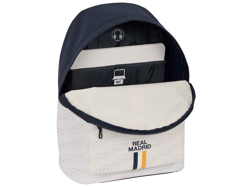 Real Madrid Sac à dos pour ordinateur portable, Logo - 14,1" - 42 x 31 x 16 cm - Polyester