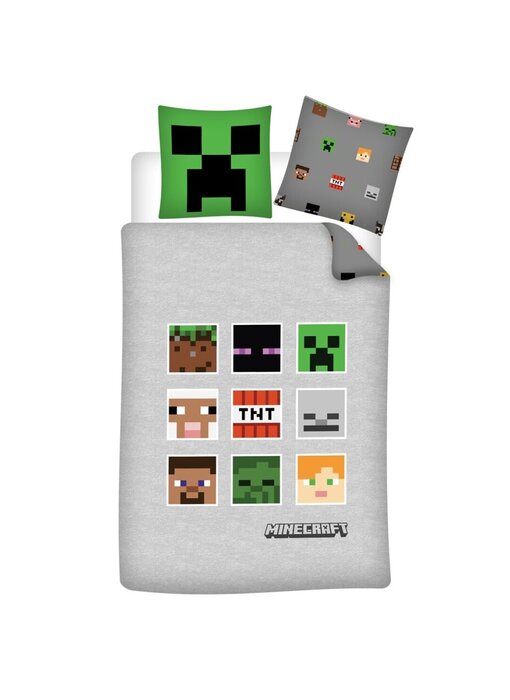 Minecraft Bettbezug Pixel 140 x 200 + 63 x 63 Polyester