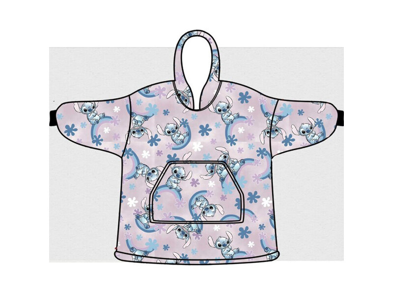 Disney Lilo & Stitch Hoodie Fleece deken, Rainbow - Kind  (One Size ) - Polyester