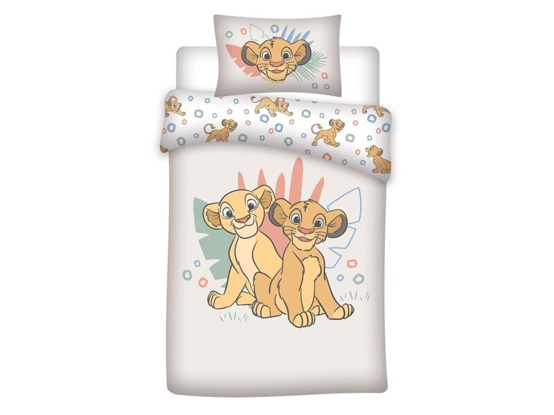 Disney The Lion King Housse de couette BÉBÉ, Nala & Simba -140 x 100 cm - Coton