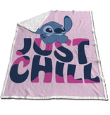 Disney Lilo & Stitch Plaid polaire, Just Chill - 120 x 150 cm - Polaire Sherpa