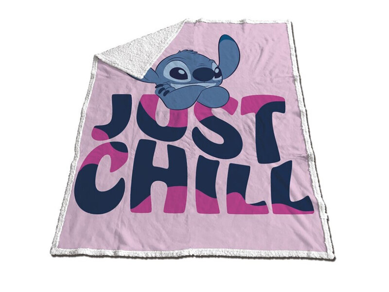 Disney Lilo & Stitch Fleeceplaid, Just Chill - 120 x 150 cm - Sherpa Fleece