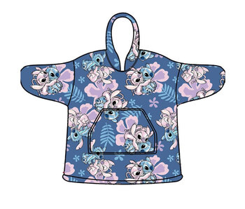 Disney Lilo & Stitch Couverture polaire à capuche Angel & Stitch - Enfant (Taille unique) Polyester