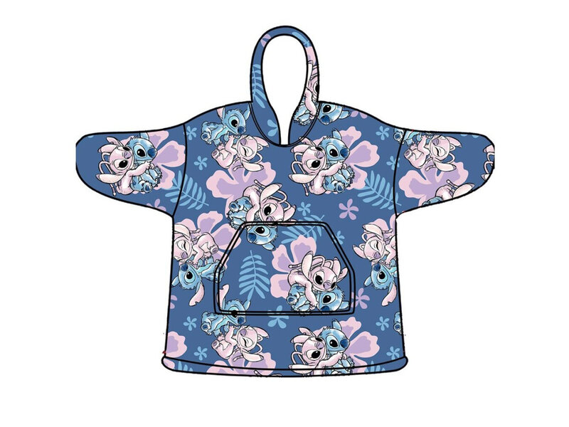 Disney Lilo & Stitch Hoodie Fleece deken, Angel & Stitch - Kind  (One Size ) - Polyester