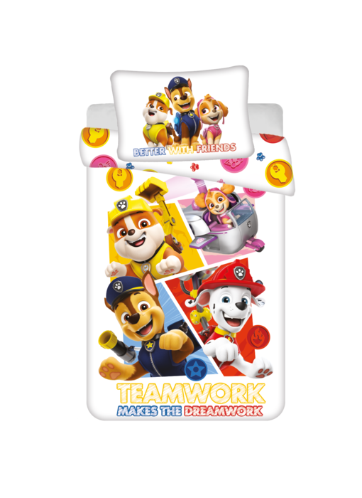 PAW Patrol BABY Dekbedovertrek, Teamwork 135 x 100 + 40 x 60 cm Katoen