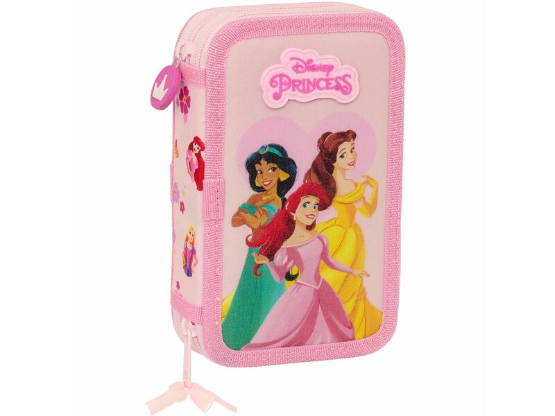 Disney Princess Filled Pencil Case, Summer Adventures - 28 pcs. - 19.5 x 12.5 x 4 cm - Polyester