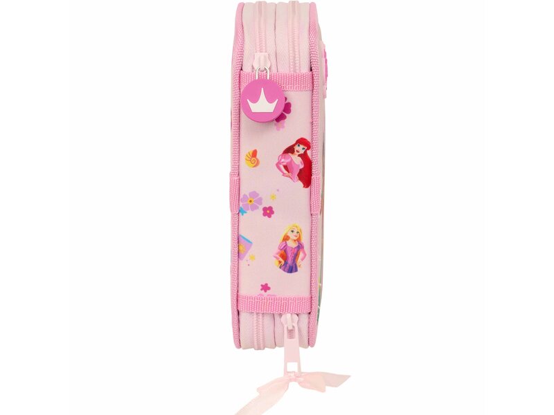 Disney Princess Filled Pencil Case, Summer Adventures - 28 pcs. - 19.5 x 12.5 x 4 cm - Polyester