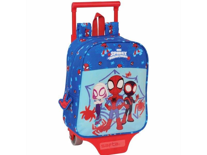 Marvel Kleinkinderrucksack mit Trolley, Spidey – 27 x 22 x 10 cm – Polyester