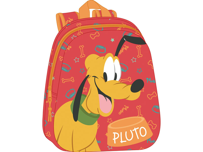 Disney Pluto Backpack, 3D Happy - 33 x 27 x 10 cm - Polyester