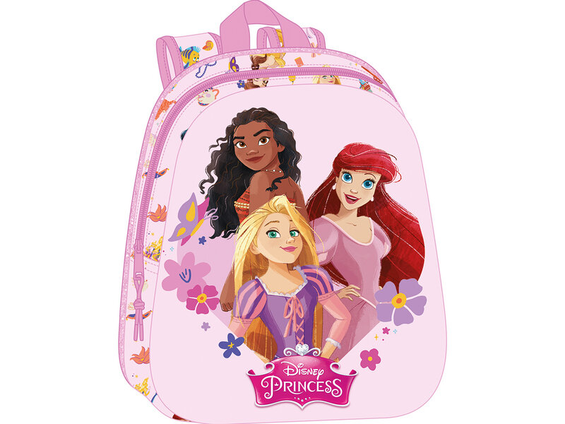 Disney Princess Backpack, 3D Pink - 33 x 27 x 10 cm - Polyester