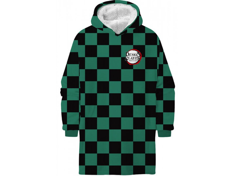 Demon Slayer Hoodie-Fleecedecke, Square – Kind (7–14 Jahre) – Polyester