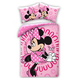 Disney Minnie Mouse Dekbedovertrek Roze- Eenpersoons - 140 x 200 cm  - Katoen