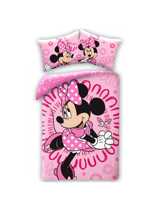 Disney Minnie Mouse Bettbezug Rosa 140 x 200 cm + 70 x 90 cm Baumwolle