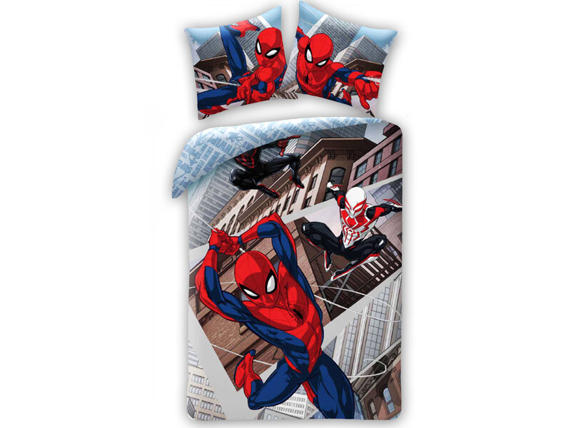 SpiderMan Housse de couette City - Simple - 140 x 200 cm - Coton