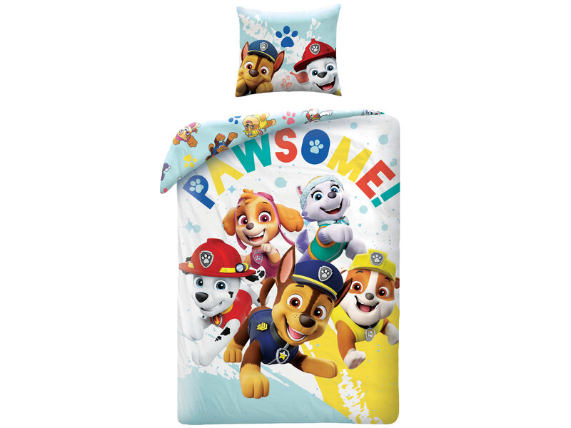 PAW Patrol Dekbedovertrek Pawsome - Eenpersoons - 140 x 200 cm  - Katoen