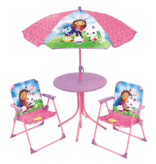 Gabby's poppenhuis Tuinset 4-delig - 2 Stoeltjes + Tafel + Parasol