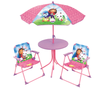 Gabby's poppenhuis Salon de jardin 4 pièces - 2 Chaises + Table + Parasol