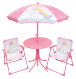 Unicorn Garden set 4-piece - 2 Chairs + Table + Parasol