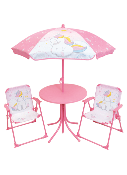 Unicorn Garden set 4-piece - 2 Chairs + Table + Parasol