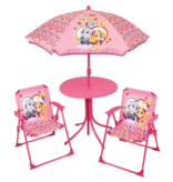 PAW Patrol Salon de jardin Skye 4 pièces - 2 Chaises + Table + Parasol