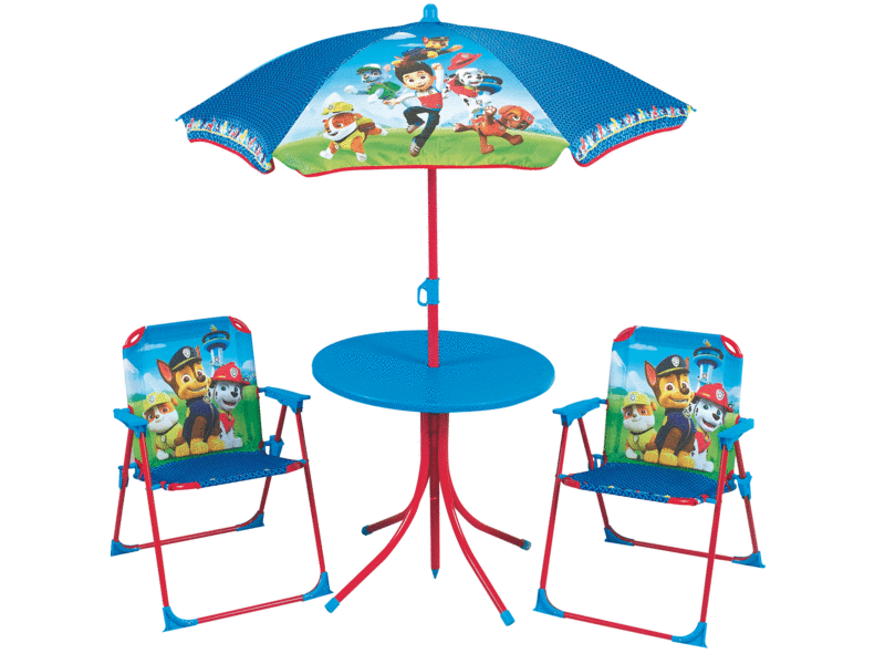 PAW Patrol Gartenset 4-teilig - 2 Stühle + Tisch + Sonnenschirm