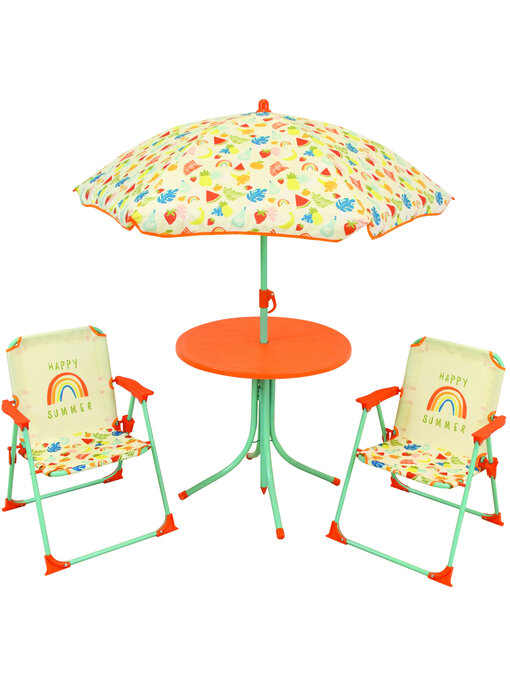 Fruity's Garden set Happy Summer 4-piece - 2 Chairs + Table + Parasol