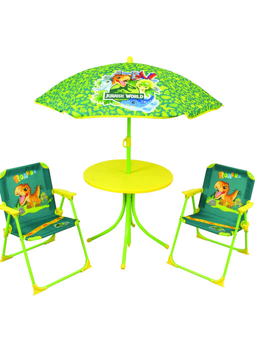 Jurassic World Gartenset Roarrr 4-teilig - 2 Stühle + Tisch + Sonnenschirm