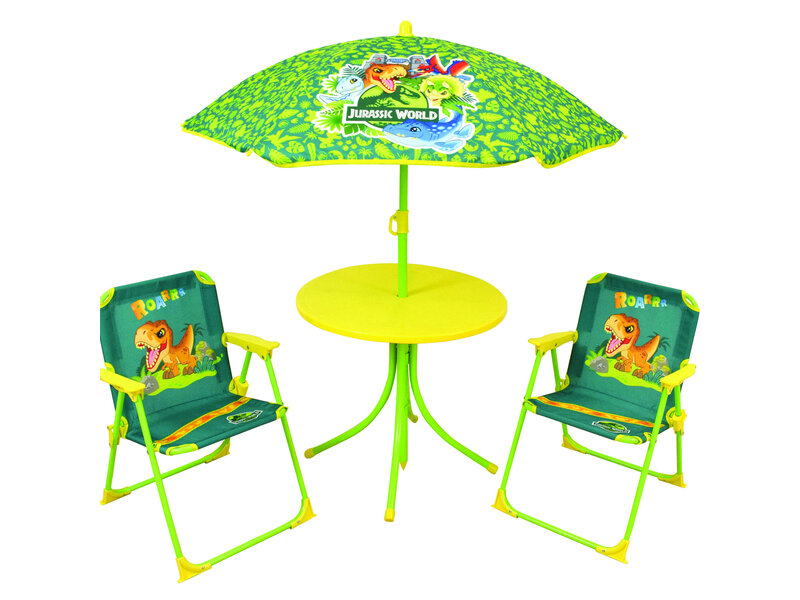 Jurassic World Garden set Roarrr 4-piece - 2 Chairs + Table + Parasol