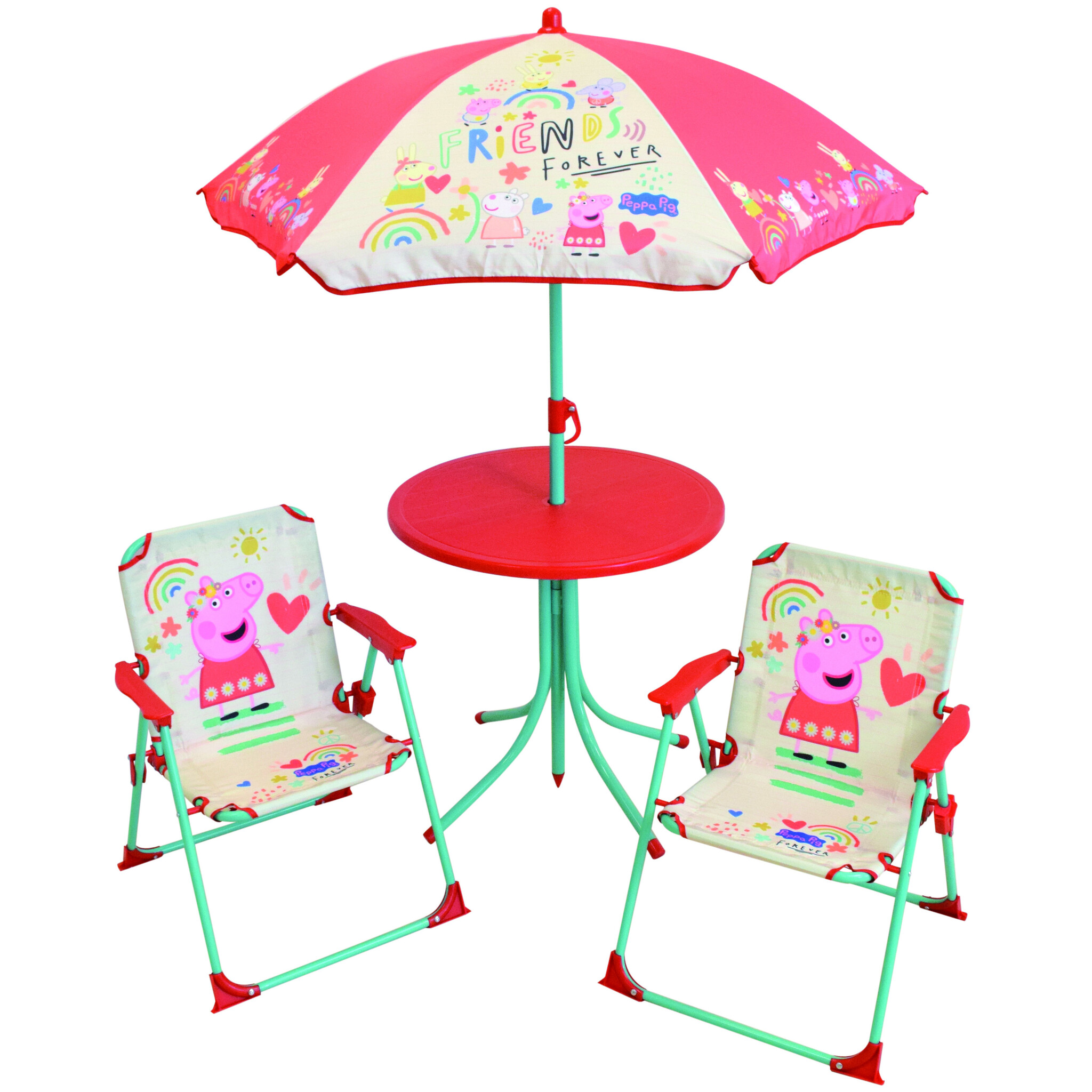 Peppa Pig Garden Set 4 piece 2 Chairs Table Parasol SimbaShop