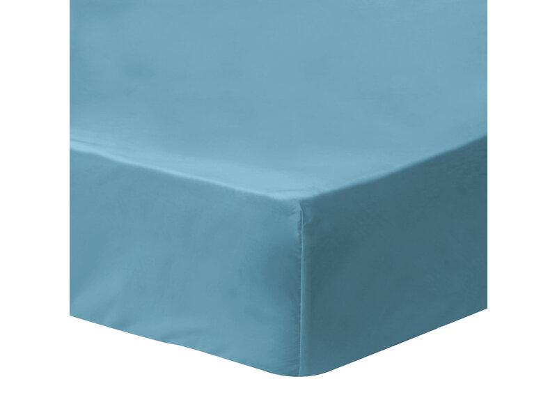 Matt & Rose Fitted sheet Ice blue - Double - 140 x 190/200 cm - Washed Cotton