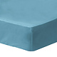 Drap housse Bleu glacier 140 x 190/200 cm Coton lavé