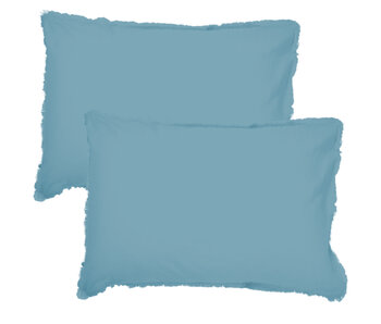 Matt & Rose Set Pillowcases Ice Blue 50 x 70 cm Washed Cotton