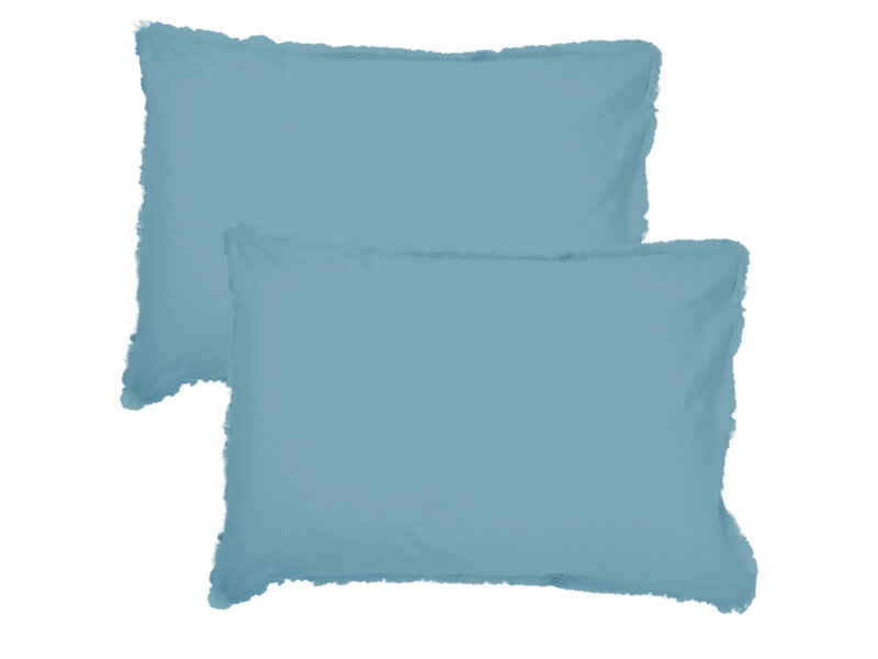 Matt & Rose Set of Pillowcases Ice Blue - 50 x 70 cm - Washed Cotton