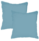 Matt & Rose Lot de Taies d'Oreiller Bleu Glace - 65 x 65 cm - Coton Lavé