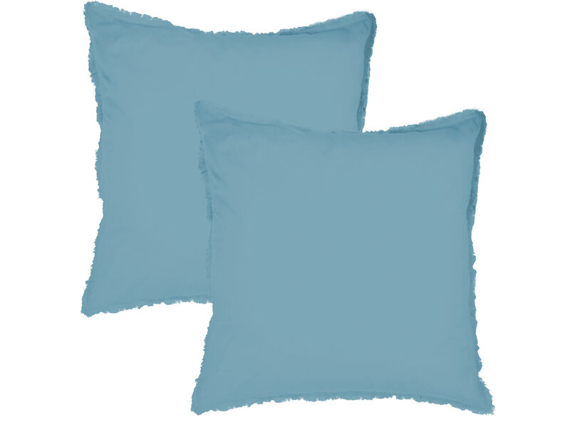 Matt & Rose Set of Pillowcases Ice Blue - 65 x 65 cm - Washed Cotton